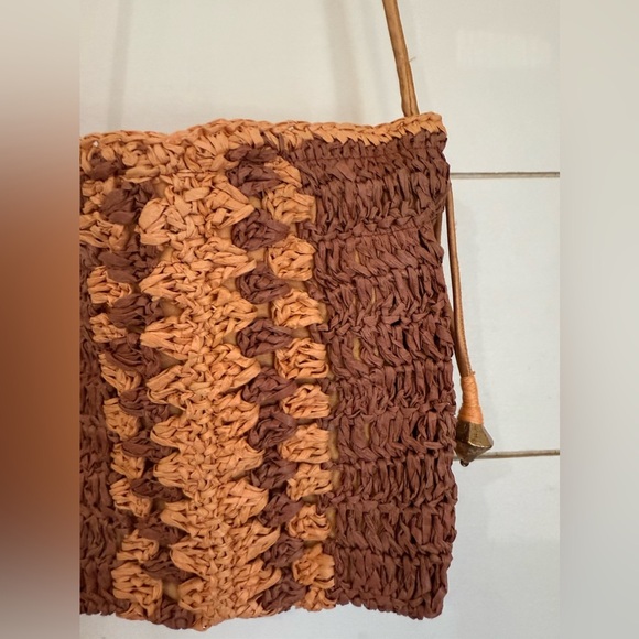 NWOT FREE PEOPLE Heatwave Mini Crossbody Woven Raffia Straw Drawstring Bohemian - Picture 14 of 16